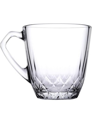 Paşabahçe Mercan Kulplu Bardak 6'lı Beyaz Renkli 160 cc Şık Sunum İçin