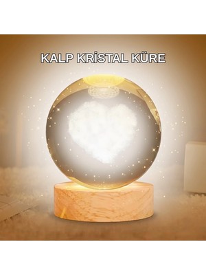MiraLive Kalpli LED Işıklı Cam Küre Büyük Boy Kristal Tasarım
