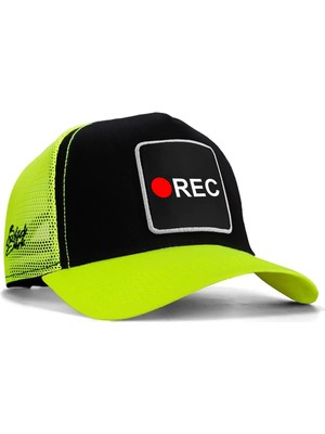 BlackBörk Rec Logolu Neon-Siyah Trucker Şapka
