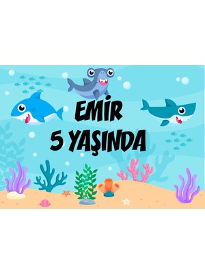 Reysa Tasarım Deniz ve Balıklar Doğum Günü Afişi - 100X150 cm