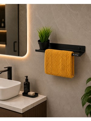 Blaene Mat Siyah 304 Paslanmaz Çelik Raflı Havluluk Organizer - BTH-008