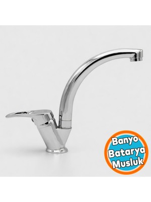 Nzb Lavabo Banyo Mutfak Musluğu Musluk Mix Kısa Batarya Krom Mermer Tezgah Üstü Çift Su Giriş Evye