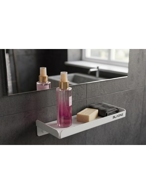 Blaene Mat Beyaz 304 Paslanmaz Çelik Kompakt Banyo Rafı - BTH-012