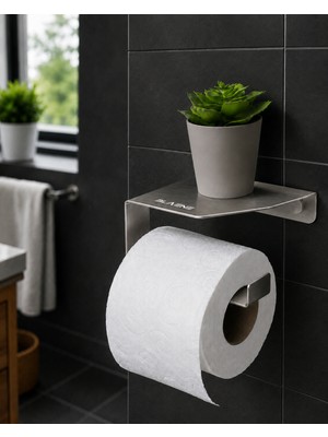 Blaene Fırçalı Paslanmaz 304 Paslanmaz Çelik Premium Raflı Tuvalet Kağıtlığı - BTH-014A