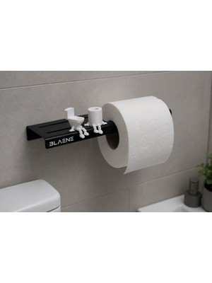 Blaene Mat Siyah 304 Paslanmaz Çelik Slim Tuvalet Kağıtlığı - BTH-013