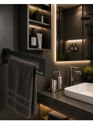 Blaene Mat Siyah 304 Paslanmaz Çelik Modern Havluluk - BTH-003