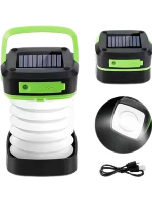 Techugo Katlanabilir Kamp Lambası Akordiyon Lamba Şarjlı 3 Kademeli Solar
