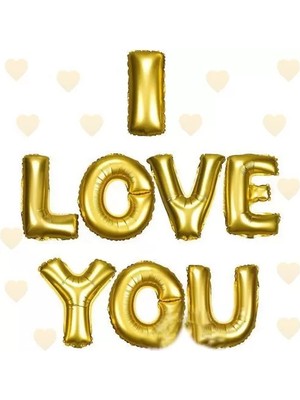Hace Bazaar I Love You Folyo Balon Altın Renk 35 cm