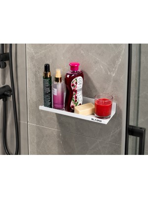 Blaene Mat Beyaz 304 Paslanmaz Çelik Geniş Banyo Rafı - BTH-019
