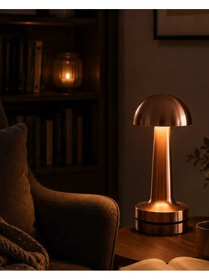 Hace Bazaar Dokunmatik Mantar Gece Lambası Bronz LED Masa Aydınlatması