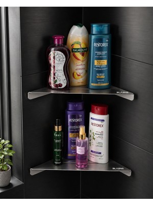 Blaene Fırçalı Paslanmaz 304 Paslanmaz Çelik Slim Köşe Duş Rafı - BTH-002