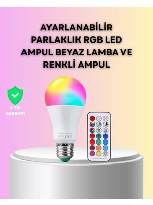 Hace Bazaar Kumanda Destekli Çok Renkli Akıllı LED Ampul
