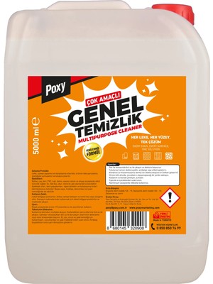 Poxy Genel Temizlik 5 Lt Konsantre Halı Koltuk Deri Spor Ayakkabı Temizleyici