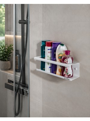 Blaene Mat Beyaz 304 Paslanmaz Çelik Şampuanlık ve Banyo Organizeri - BTH-018