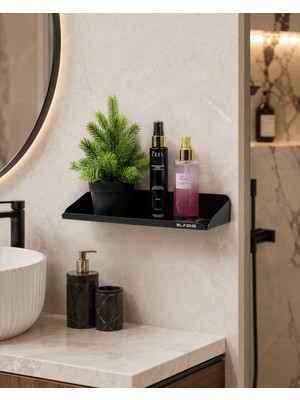 Blaene Mat Siyah 304 Paslanmaz Çelik Çok Amaçlı Banyo Rafı - BTH-009