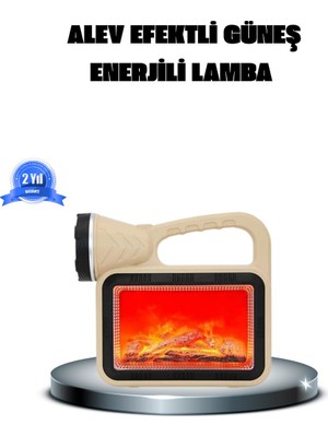 Techugo Alev Efektli Solar Lamba Cob Işıklı Taşınabilir Bahçe Kamp Aydınlatma