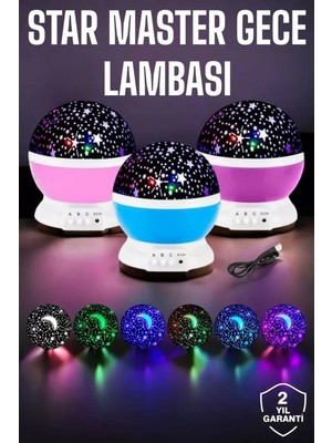 Hace Bazaar Mavi ve Mor Işıklı Projeksiyon Lambası