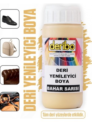 Deribo Deri Eşya, Ayakkabı, Koltuk, Direksiyon, Çanta, Deri Yenileyici Boya. 100ML. Sünger Hediyeli.