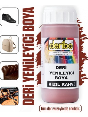 Deribo Deri Eşya, Ayakkabı, Koltuk, Direksiyon, Çanta, Deri Yenileyici Boya. 100ML. Sünger Hediyeli.