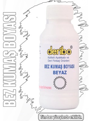 Deribo Beyaz Bez ve Kumaş Ayakkabı Boyası 100 ml Yüksek Örtücülük Özelliği ile Tekli Ürün