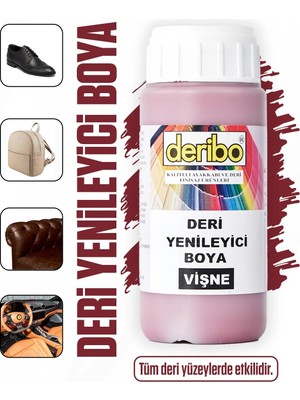 Deribo Deri Eşya, Ayakkabı, Koltuk, Direksiyon, Çanta, Deri Yenileyici Boya. 100ML. Sünger Hediyeli.
