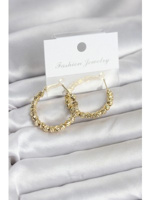 Pileli Store Pilelistore Pirinç Gold Renk Dorika Halka  Küpe - TJ-BKP11777