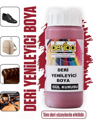 Deribo Deri Yenileyici Boya Gül Kurusu Renk 100ml Tekli Ürün Boyama İçin Uygun  Sünger Hediyeli.