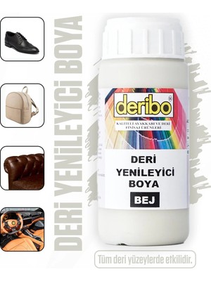 Deribo Deri Eşya, Ayakkabı, Koltuk, Direksiyon, Çanta, Deri Yenileyici Boya. 100ML. Sünger Hediyeli.