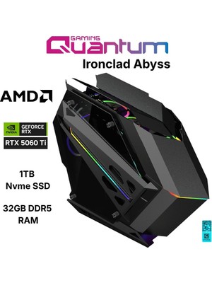 Quantum Gaming Ironclad Abyss 7 7800X3D 32GB Ddr5 1tb Nvme RTX5060TI 16GB 240MM Sıvı Soğutmalı Gaming Desktop