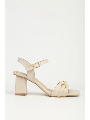 Pierre Cardin Bej Kadın Topuklu Sandalet PC-55769 Z