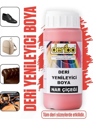 Deribo Deri Eşya, Ayakkabı, Koltuk, Direksiyon, Çanta, Deri Yenileyici Boya. 100ML. Sünger Hediyeli.
