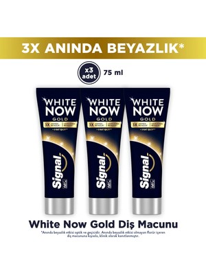 Signal White Now Diş Macunu Gold 3 Kat Işıltı 75 ml X3