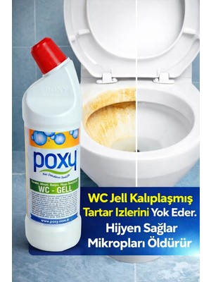 Poxy Wc Gell 1 Lt Üre Taşı  Sararmış Kalıplaşmış Kurumuş Tartar Su Lekelerınde
