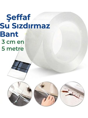 Neler Geldi Neler 5mt Şeffaf Süper Güçlü Yapıştırıcı Su Sızdırmaz Küvet Lavabo Klozet Banyo Mutfak Kenar Bant Küf Önleyici
