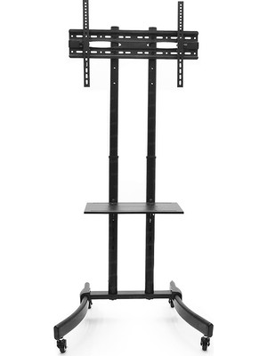 DARK TV Destekli Tekerlekli TV Sehpası Metal Tekerlekli TV Sehpası 37"-70" Endüstriyel Tasarım 30 cm Derinlikte
