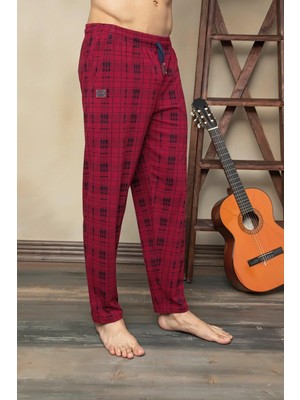 Kly Erkek Bordo Pamuklu Büyük Beden Pijama Altı 152B