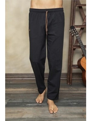 Kly Siyah Pamuklu Cepli Erkek Battal Beden Tek Alt Pijama 120