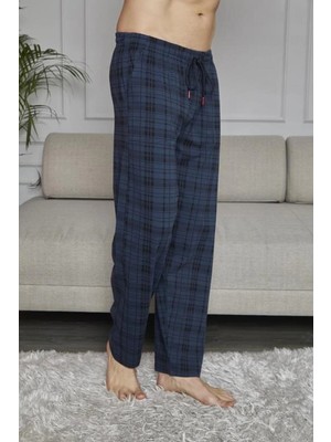 Kly 152 Battal Tek Alt Likralı Ekoseli Çok Rahat Pijama Alt