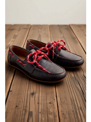 Benerly Kadın Hakiki Deri Bağcıklı Loafer Ayakkabı Badem Burun Düz Topuk Konforlu Günlük Rahat Modern Şık
