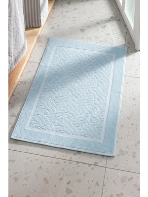 Ender Home 50x70 Cm Jakarlı Dalga Desen Pamuklu Banyo Paspası