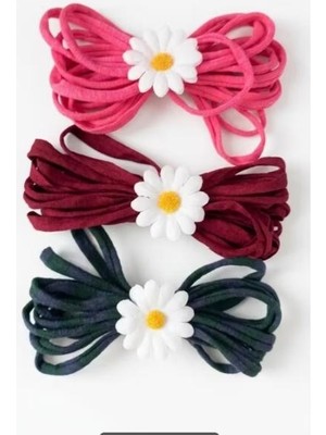 Bodrum Asel Papatya Figürlü 3’lü Paket Kılıflı Yan Toka Seti - Yetişkin Kadın Saç Aksesuarı, Retro Tasarım Klipsli Pens Toka (Pembe, Bordo, Ekose)