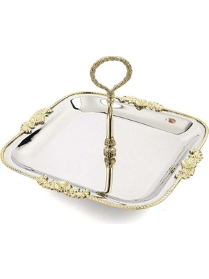 Mikasa Moor Gümüş Gold Işlemeli Sunumluk 24X17CM