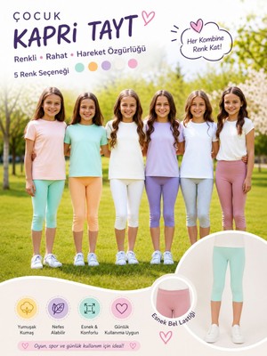 Qulat Dondeza 6’lı Ekonomik Paket – Rengarenk Çocuk Kapri Tayt