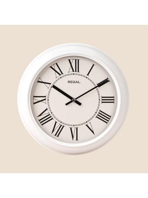 Regal Retro Duvar Saati - Beyaz - 29 cm