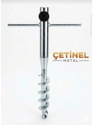 Çetinel Metal Plaj Şemsiye Kazığı Yuvarlak Şemsiye İçin Sağlam Burgulu Aparatlı