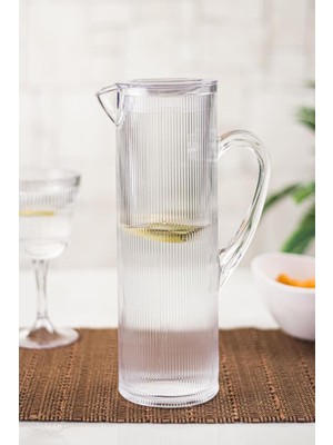 Luord-Store Akilik Barok 1,5 Lt Şeffaf Sürahi (Buzdolabı Kapak Rafına Sığar)