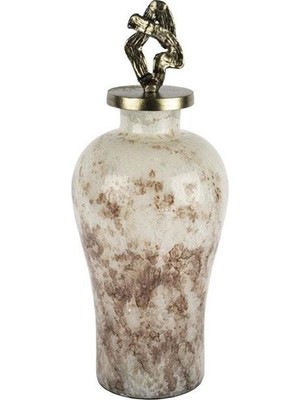 Mikasa Moor Antik Gold Kapak Mor Beyaz Cam Şişe 20X50CM