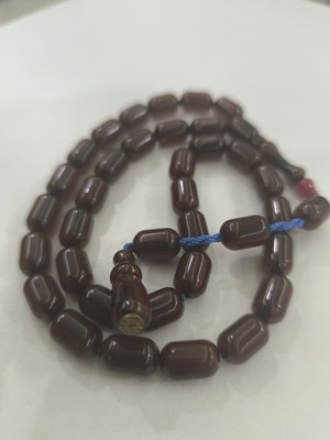 Zeyzun Usta Imzalı Sıkma Kehribar Tespih 9X13 mm Kapsül Kesim