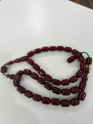 Zeyzun Usta Bilek Boy Efe Maskot Sıkma Kehribar Tespih 16X1 mm Kapsül Kesim