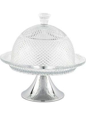 Mikasa Moor Silver Ayak Kapaklı Cam Kek Fanusu 20CM
